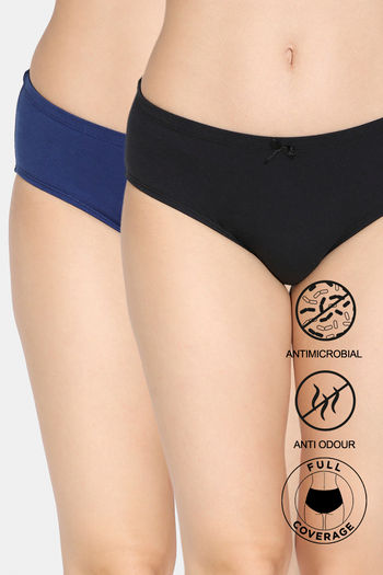 Buy Zivame Anti-Microbial Low Rise Full Coverage Hipster Panty (Pack of 2) - Assorted